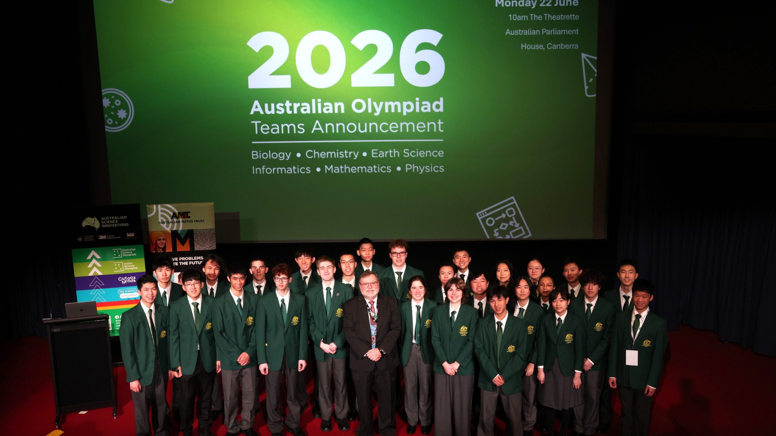 Australia’s Chief Scientist, Professor Tony Haymet congratulates the 27 high school students selected to represent Australia at the International Science Olympiads at the 2026 Australian Olympiad Teams Announcement.